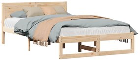 Estrutura de Cama Natural Madeira de Pinho Sólida 120 x 200 cm