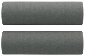 Sofá 3 lugares + almofadas decoração 180 cm tecido cinza-escuro