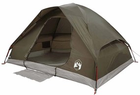Tenda familiar em cúpula para 6 pessoas impermeável castanho