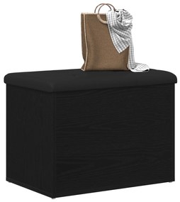 Banco de Armazenamento vidaXL Preto Carvalho 60x40x45 cm Madeira Reves