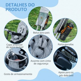 HOMCOM Triciclo para Bebés 2 em 1 Triciclo Evolutivo para Crianças de