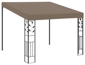 Gazebo de parede 3x3x2,5 m cinzento-acastanhado