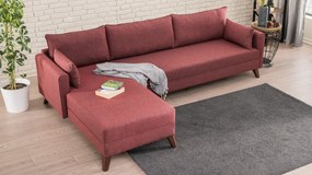 Sofá de Canto Bella – Vermelho Claret – 275x85x165 cm