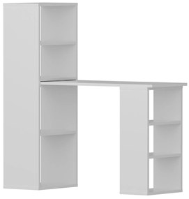 Secretária Last – Branco – Mesa: 90x70x40 cm, Armário: 40x123x30 cm