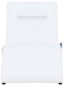 Chaise longue de massagem c/ almofada couro artificial branco