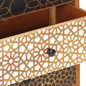 Aparador com estampagem 90x30x70 cm madeira mangueira maciça