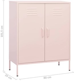 Armário de arrumação aço 80x35x101,5 cm rosa