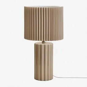 Candeeiro De Mesa Em Cerâmica E Tecido Marvila Crema & ↑45 Cm - Sklum