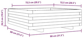 Vaso/floreira de jardim 80x80x26,5 cm pinho maciço castanho-mel
