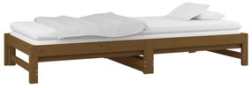Estrutura sofá-cama de puxar 2x(90x200) cm pinho castanho-mel