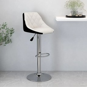 vidaXL Banco de bar couro artificial branco e preto