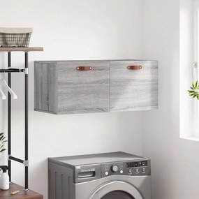 vidaXL Armário parede 80x36,5x35 cm derivados de madeira cinza sonoma