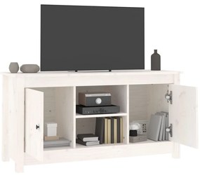 Móvel de TV 103x36,5x52 cm madeira de pinho maciça branco