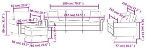 4 pcs conjunto de sofás com almofadas veludo cinzento-escuro