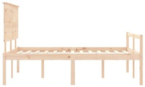 Cama para idosos com cabeceira 140x190 cm madeira maciça