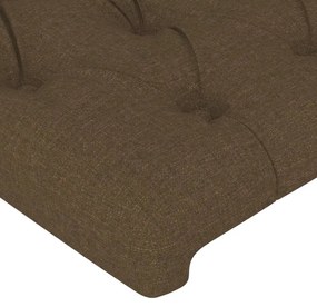 Estrutura de cama 160x200 cm tecido castanho-escuro