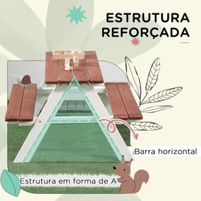 Conjunto de Mesa e 2 Bancos Infantil de Madeira Mesa de Piquenique par