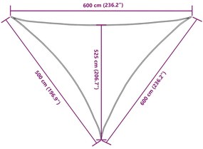 Para-sol vela tecido oxford triangular 5x6x6 m verde-escuro