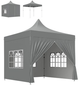 Tenda Dobrável Pop-Up 3x3 m Tenda Dobrável com 4 Paredes Laterais Anti