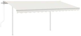 Toldo automático c/ LED e sensor de vento 4,5x3,5 m cor creme