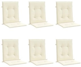 Almofadões lombares p/ cadeiras de jardim 6pcs oxford creme