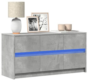 Móvel de TV com luzes LED derivados de madeira cinzento cimento