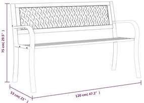 Banco de jardim 120 cm aço preto