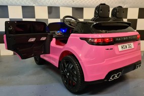 Carro Infantil Mercedes Range Rover Velar 12V, Pneus	Borracha, Assento de couro Rosa