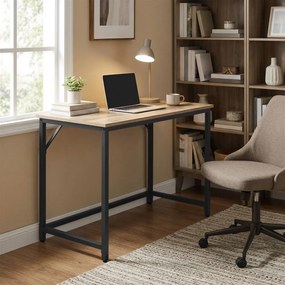 Secretaria 100 x 50 x 76 cm castanho-camelo e preta