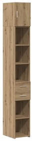 Armário Slim vidaXL Carvalho Artesanal 30x42,5x225 cm Madeira Engenhei