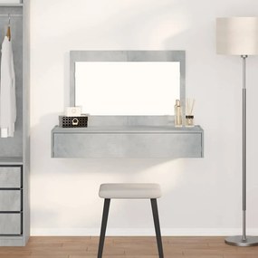 vidaXL Mesa de Toucador Suspensa Cinza Concreto 100x40x70 cm