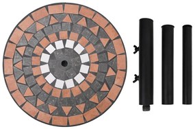 Base p/ guarda-sol redonda 12 kg terracota e branco