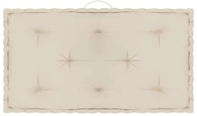 vidaXL Almofadão para móveis de paletes 73x40x7 cm algodão bege
