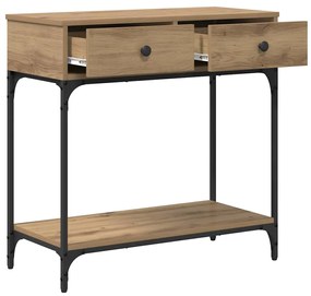 Mesa de Console Carvalho Artesanal 75x34.5x75 cm Madeira de Engenharia