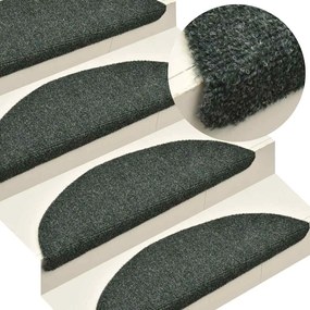 Tapetes de escada autoadesivos 30 pcs 65x21x4 cm verde