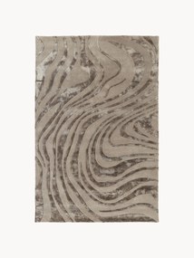 Tapete artesanal de pelo curto com relevo Winola