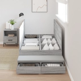 Cama de Armazenamento Cinzento Sonoma 90x190 cm