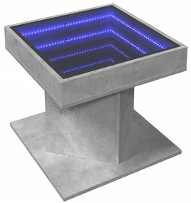 Mesa de centro c/ LEDs 50x50x45 cm madeira processada