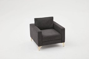 Sofá de 1 Lugar Berlin – Antracite Dourado – 90x83x91 cm