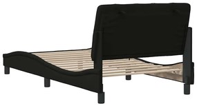 Estrutura de cama sem colchão 100x200 cm tecido preto