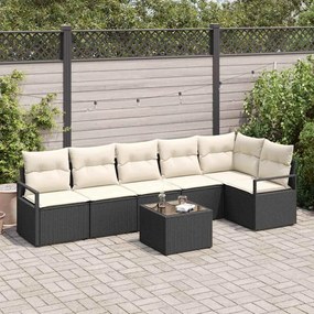 Conjunto de Sofá de Jardim vidaXL de 6 Peças com Almofadas Marrons de Vime PE