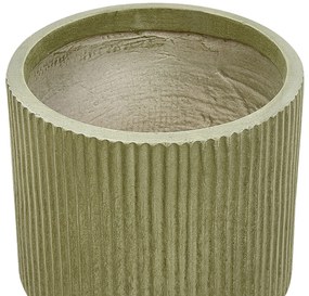 Vaso para plantas em fibra de argila verde 24 x 24 x 24 cm DARIA Beliani
