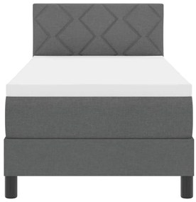 Cama Box com Colchão Cinza Escuro 80x200 cm Tecido