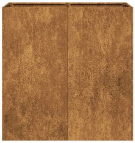 Floreira enferrujada 80x40x80 cm aço resistente