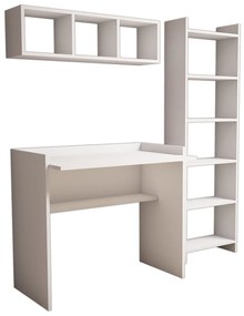 Secretária de Estudo e Estante Matilda – Branco – Secretária: 90x80x58