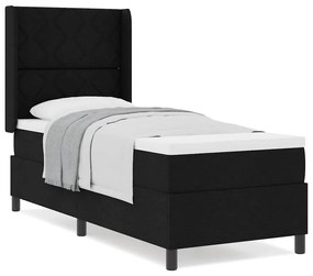 Cama Box com Colchão Preto 80x200 cm em Tecido