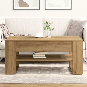 Mesa de centro vidaXL em Carvalho Artesanal 102x55x45 cm em Madeira de