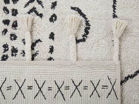 Tapete de algodão preto e branco 140 x 200 cm KHOURIBGA Beliani