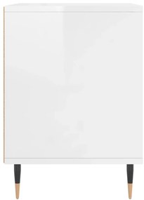 Mesa de cabeceira 40x35x50cm derivados madeira branco brilhante