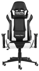 Cadeira de gaming giratória PVC branco